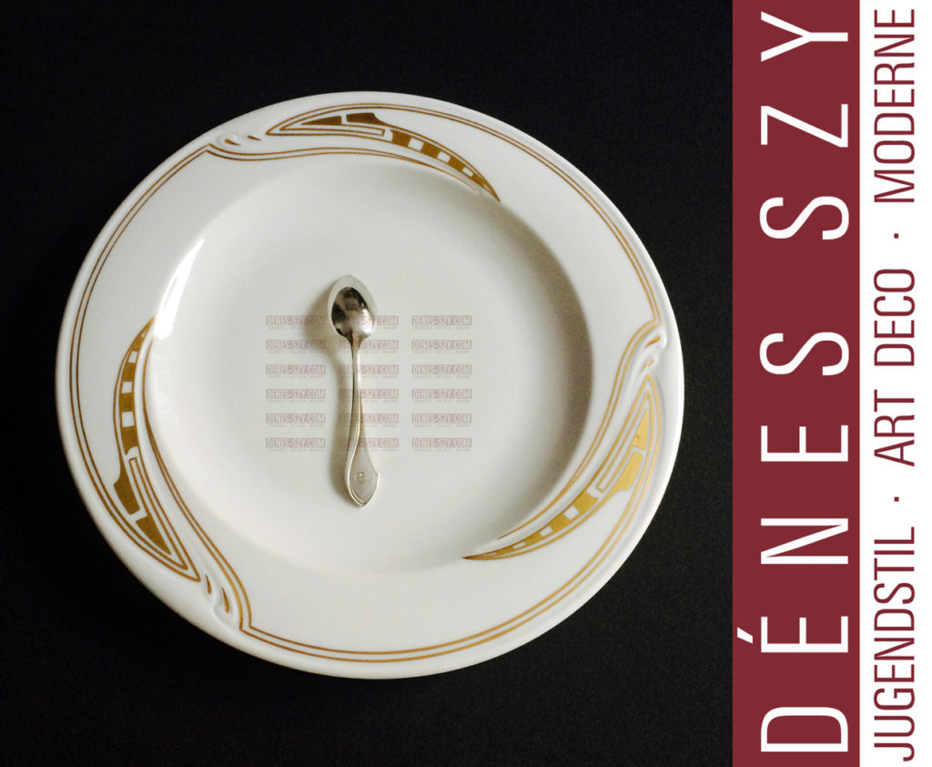 Henry van de Velde meissen porcelain, whiplash, dinner plate in gold