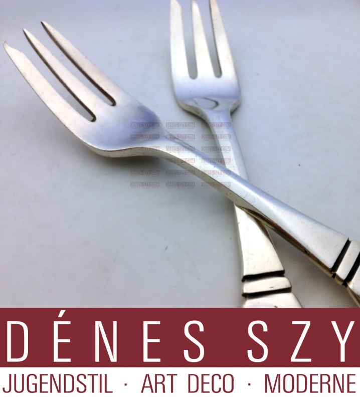 Thorvald Bindesboll Jugendstil Set Kuchengabeln Silber