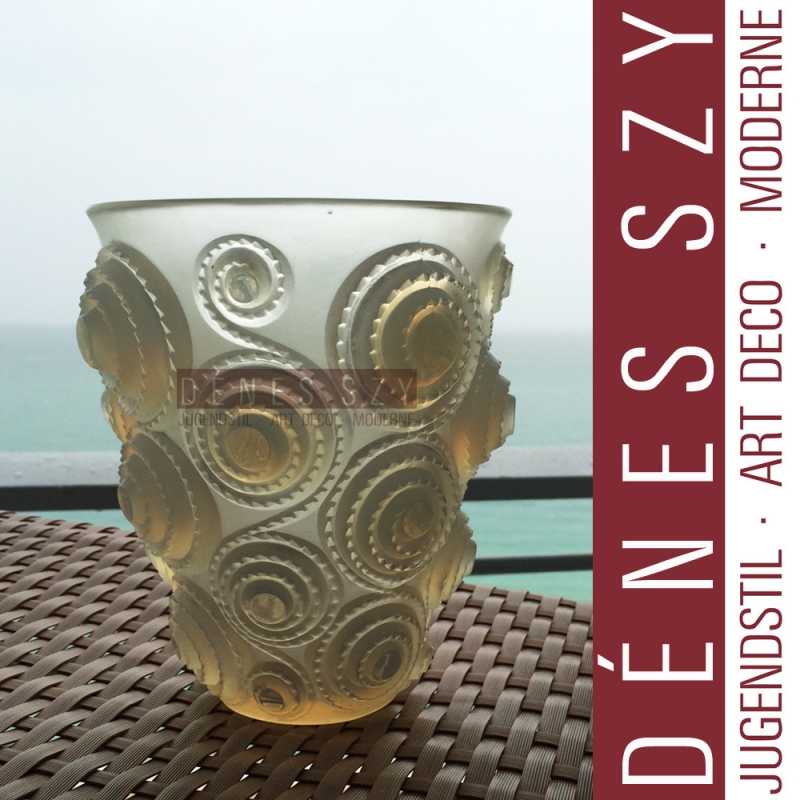 Rene Lalique, Art Deco Vase verre, Spirales 1930