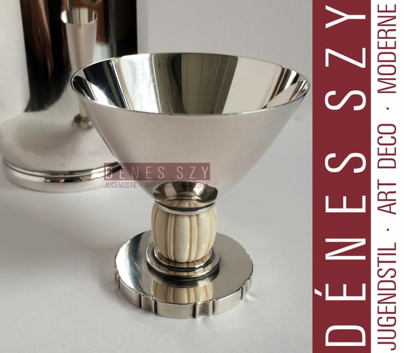 EVALD NIELSEN ART DECO STERLING KODIAK BEAR COCKTAIL SHAKER SET