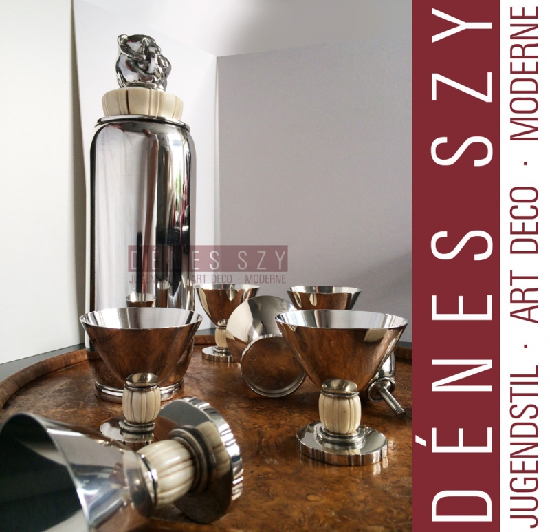 Evald Nielsen Sterling silver Art Deco Cocktail Service Denmark