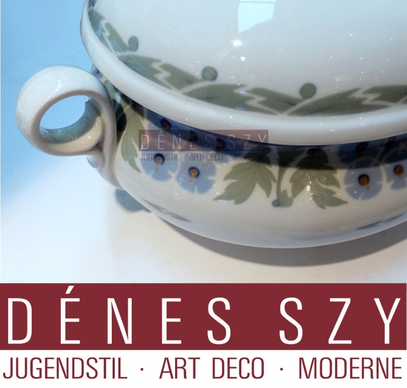 Meissen Art Nouveau porcelain soup tureen primrose pattern 1906