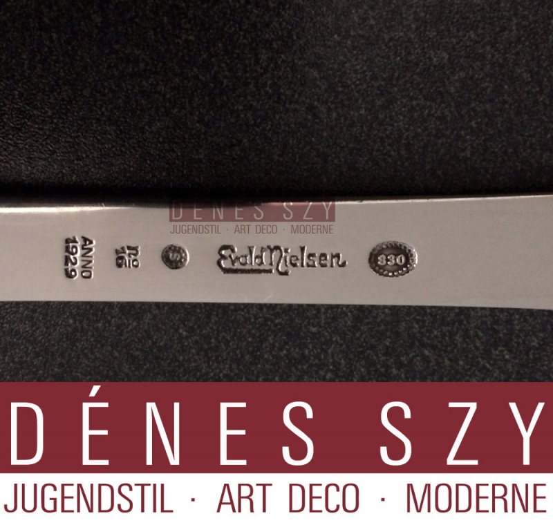 Mestolo di ragú argento epoca Art Deco di Evald Nielsen No16