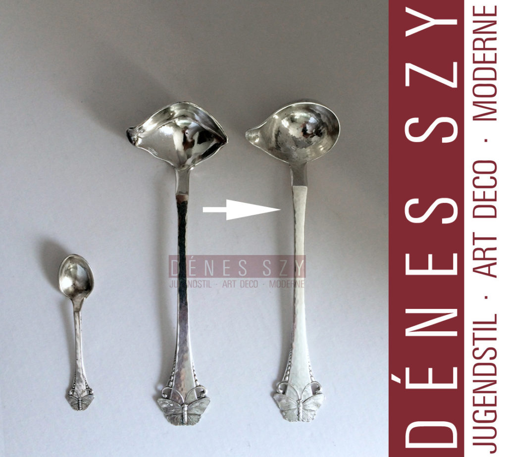 FRIGAST, BUTTERFLY Pattern, silver, Art Nouveau Cream ladle