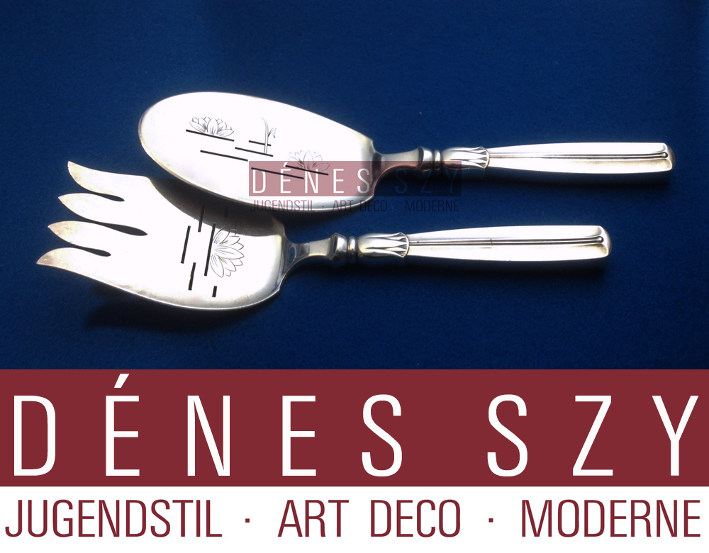 W S Sorensen Lotus Denmark Silver 925 Besteck Fisch Vorleger