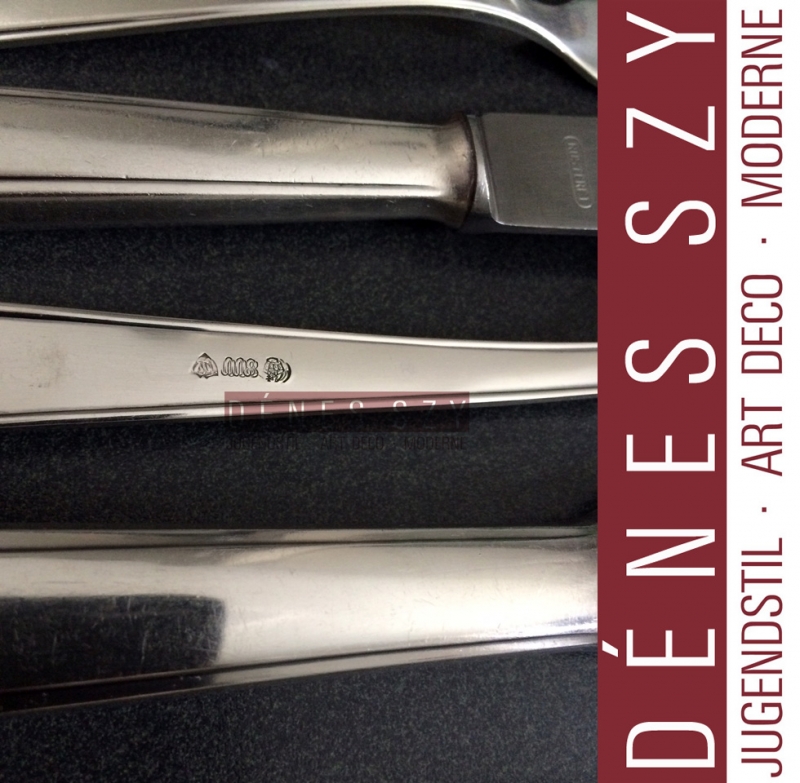 Art Deco Silber Besteck für 12 Personen Lutz & Weiss, Pforzheim