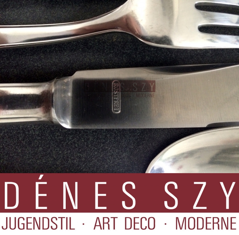 Art Deco Silber Besteck für 12 Personen Lutz & Weiss, Pforzheim