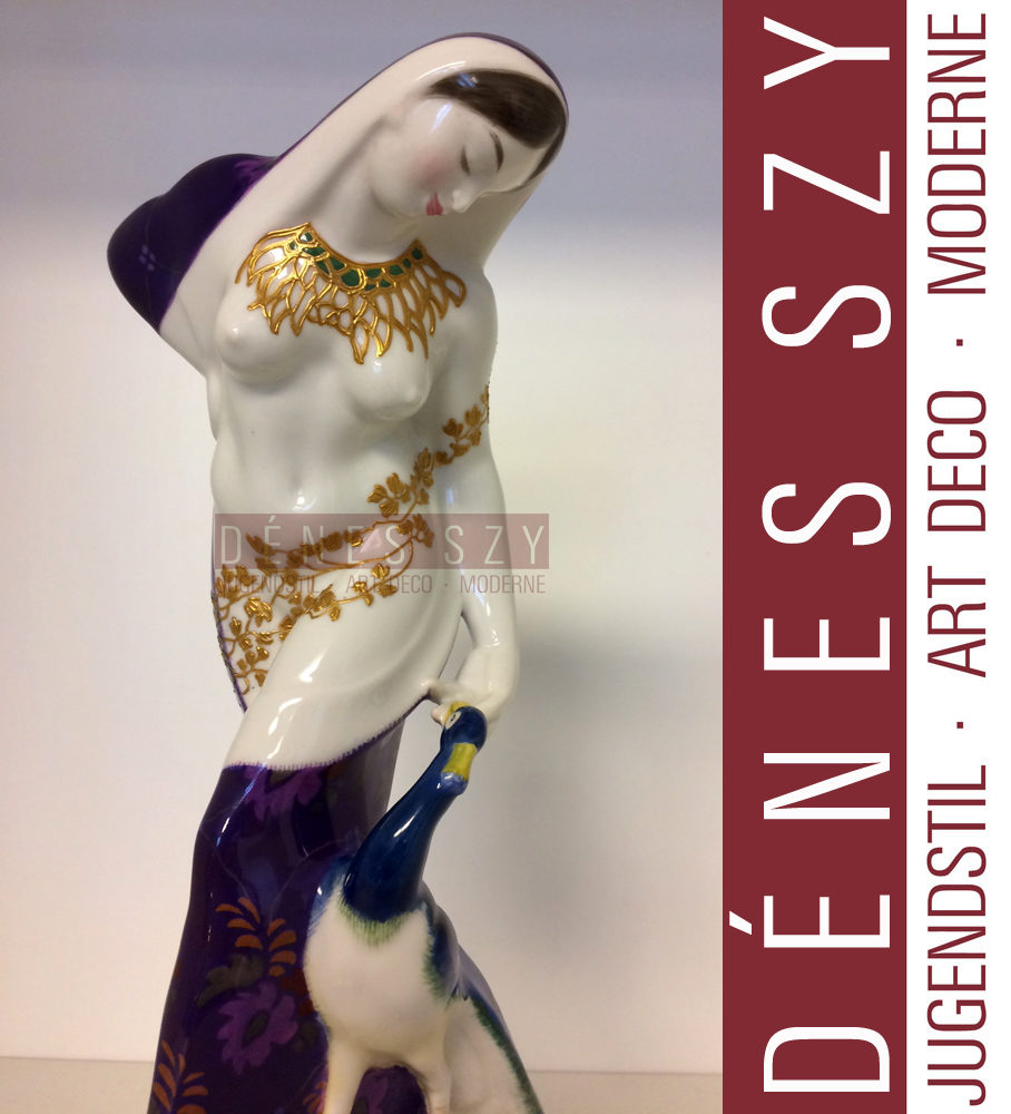 HOCHZEITSZUG ++ KPM BERLIN Inderin m. Pfau Porzellan Figur