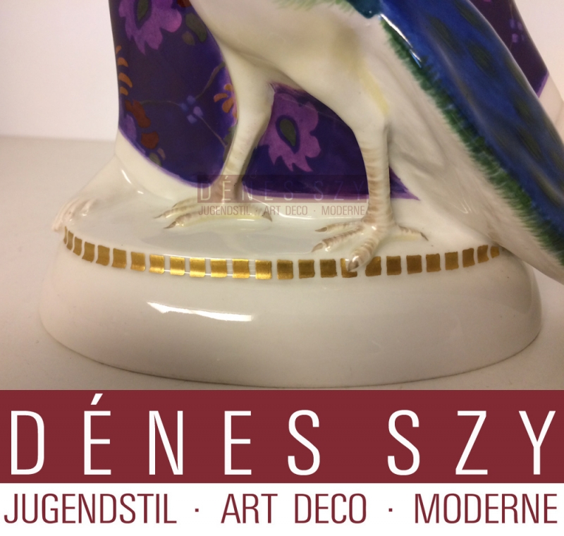 KPM Royal Berlin, german porcelain figure, rich woman with peacock
