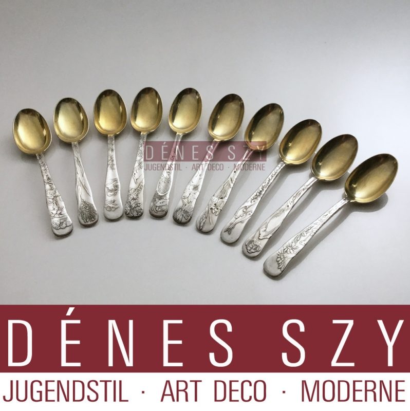 Tiffany Jugendstil Silberbesteck LAP OVER EDGE Kaffeeloeffel