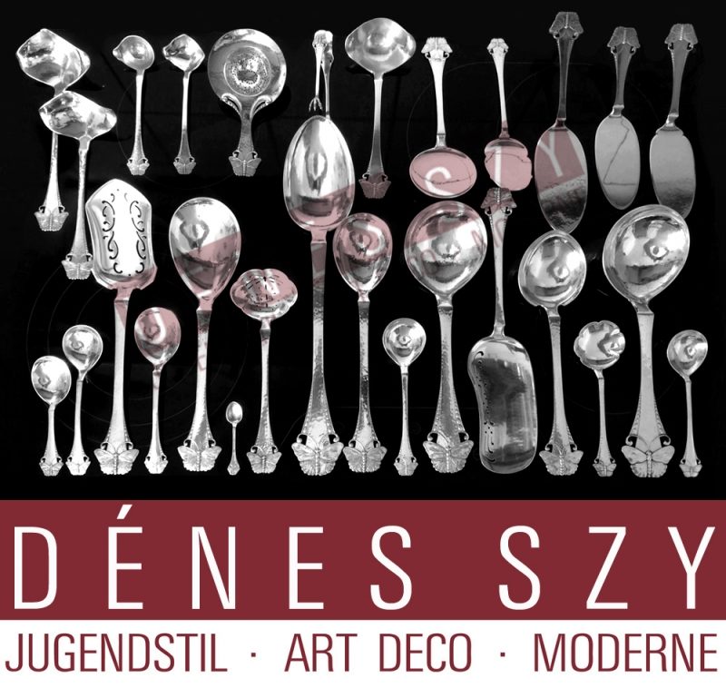 Art Nouveau Silber Vorleger STREULÖFFEL Schmetterling Muster