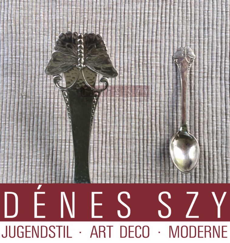 Frigast, danish Art nouveau butterfly pattern sterling silver cutlery, lg pastry server 1920