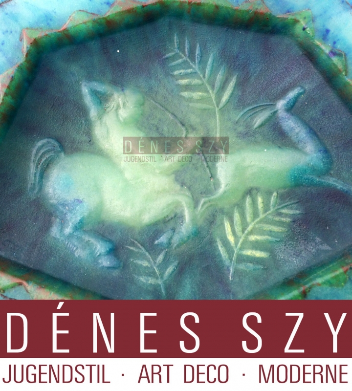 Amalric Walter Nancy Art Deco pâte-de-verre Schale mit Zentaur