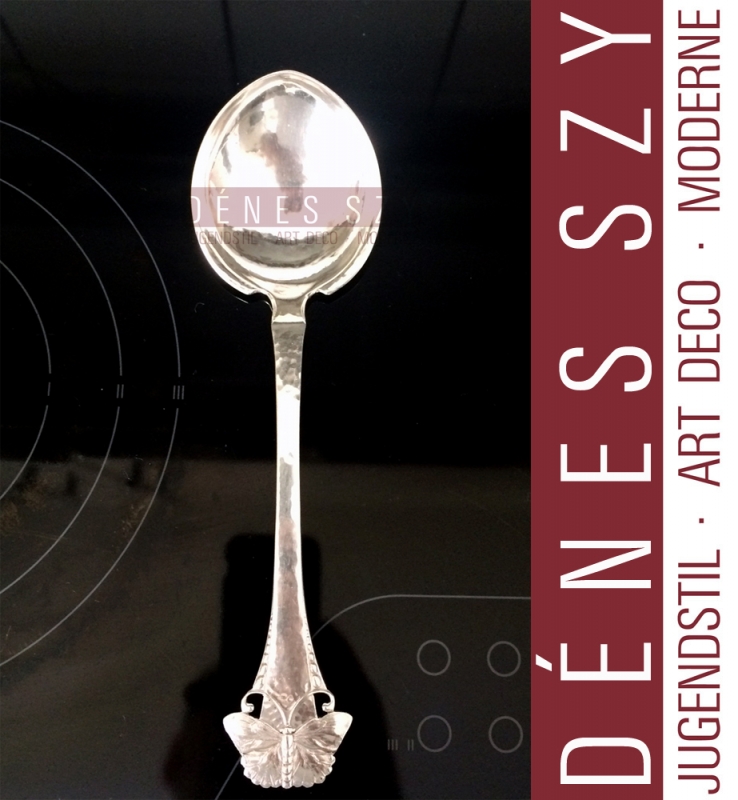 Butterfly - Danish design Sterling silver cutlery by Frigast, long, heart shape marriage spoon
