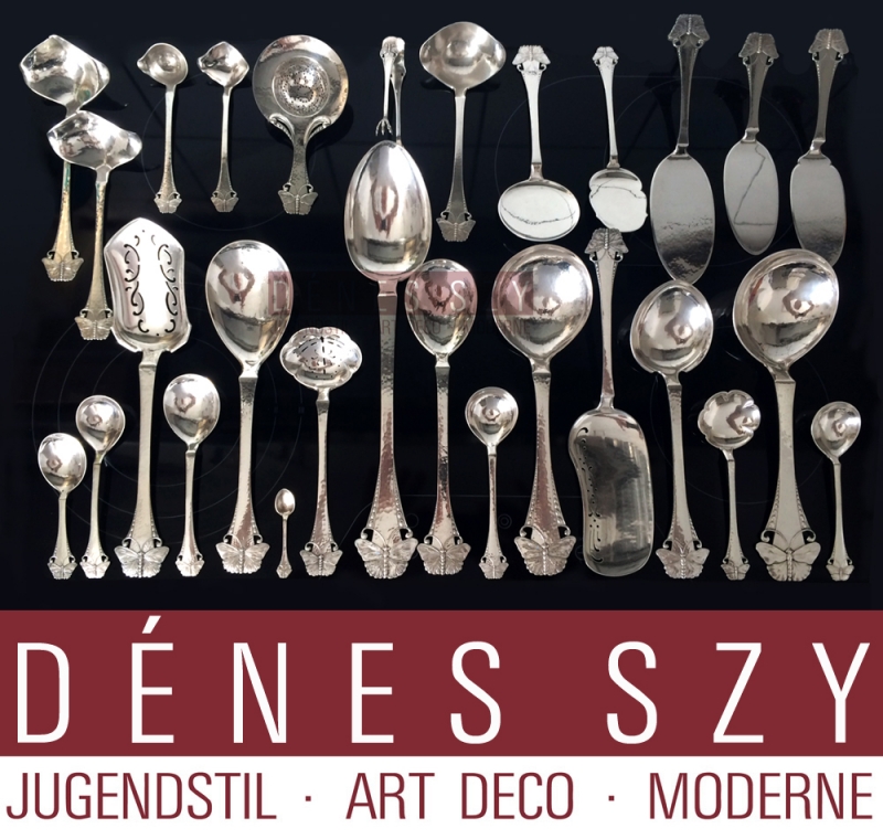 Butterfly - Danish design Sterling silver cutlery by Frigast, long, heart shape marriage spoon