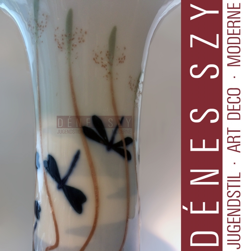 Meissener Jugendstil Porzellan Vase um 1900 Libellen Dekor