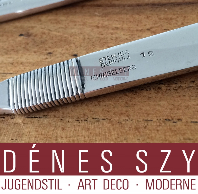 Silver Thread by Frantz Hingelberg, Sterling Denmark, lobster pick, fork