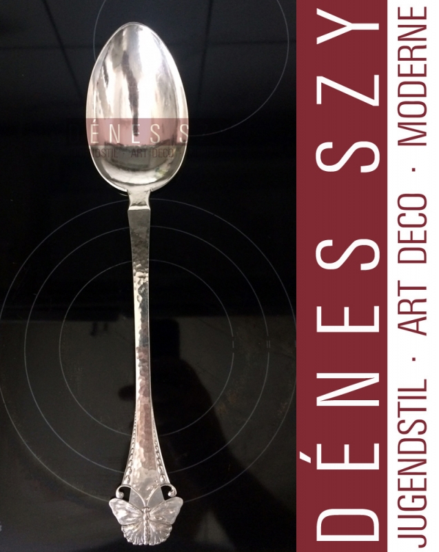 XXL cucchiaio da servire in argento danese epoca liberty collezione farfalle