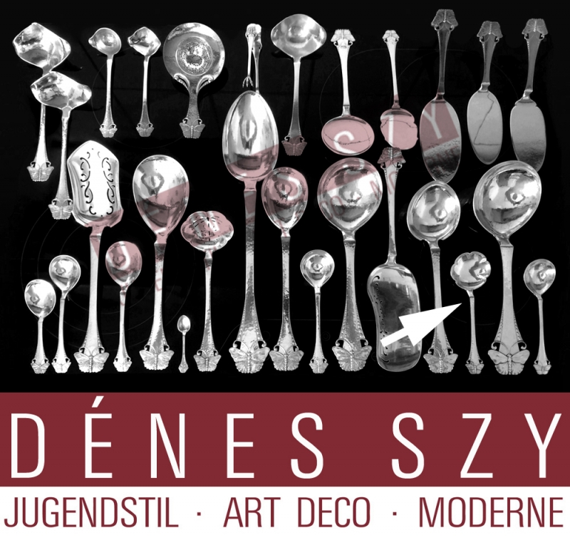 Butterfly pattern, Danish Art Nouveau Sterling Cutlery By Frigast, serving spoon
