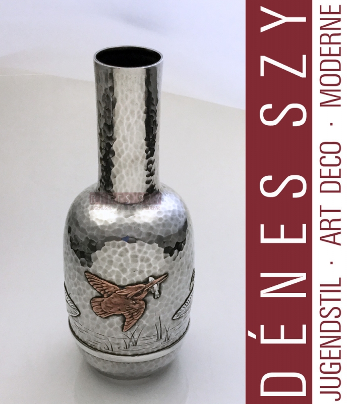 Tiffany and Co. American, Silver and mixed metal, Japonesque Bud vase