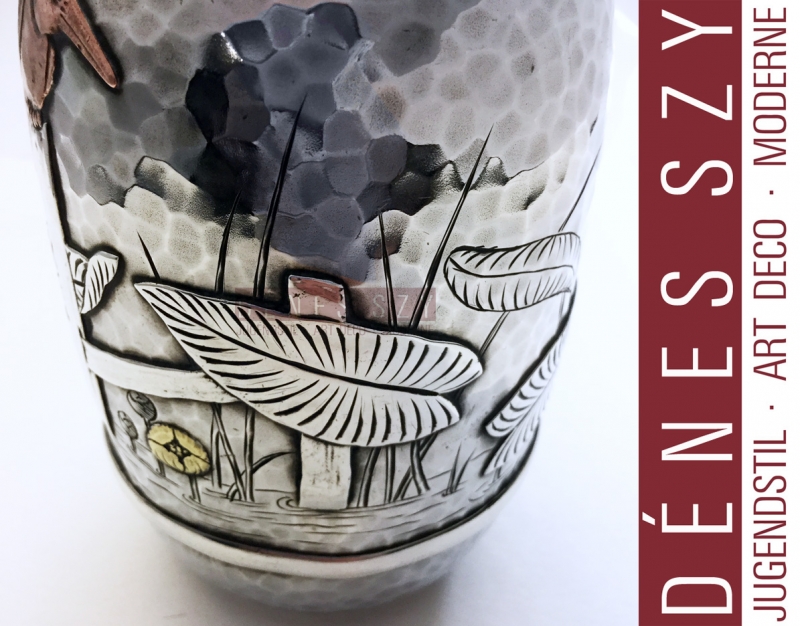 Tiffany and Co. American, Silver and mixed metal, Japonesque Bud vase
