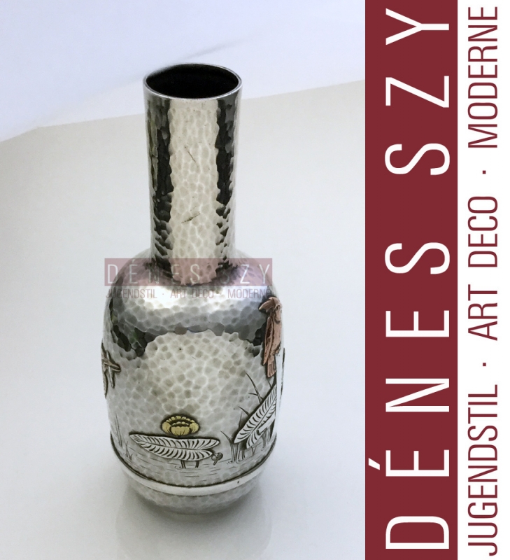 vaso in metallo misto / vaso gemma giapponese, Design ed esecuzione: Tiffany and Co. New York 1880-91, argento sterling e metallo misto
