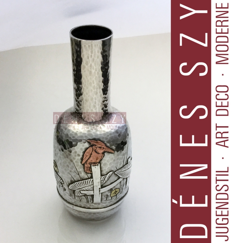 vaso in metallo misto / vaso gemma giapponese, Design ed esecuzione: Tiffany and Co. New York 1880-91, argento sterling e metallo misto