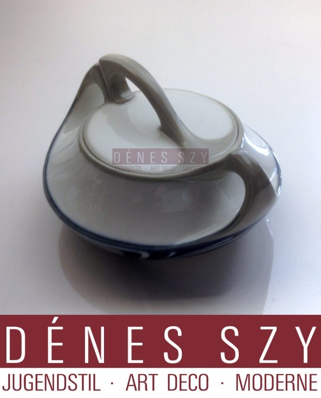 MEISSENER JUGENDSTIL PORZELLAN ZUCKERDOSE Muster SAXONIA ca 1900