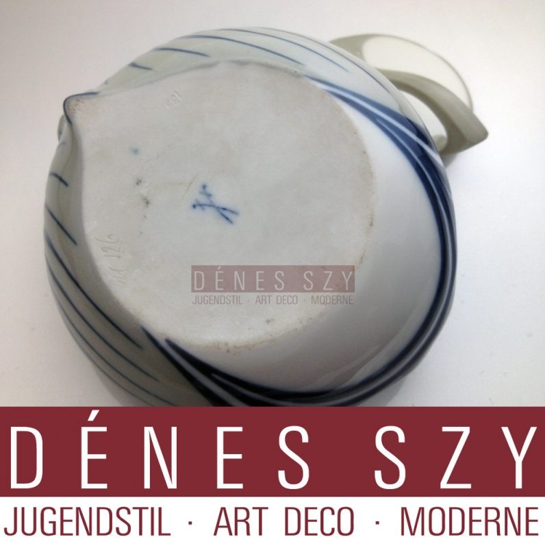 MEISSENER JUGENDSTIL PORZELLAN ZUCKERDOSE Muster SAXONIA ca 1900