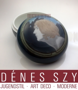 Meissener Jugendstil Porzellan XXL Deckeldose Mariane Hoest 1900