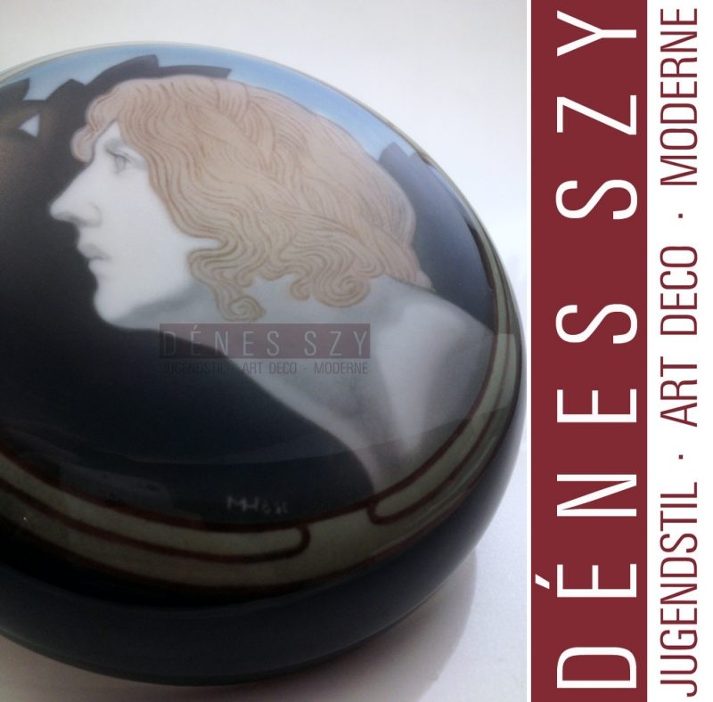 Meissener Jugendstil Porzellan XXL Deckeldose Mariane Hoest 1900