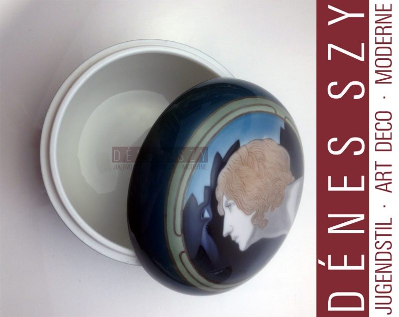 Meissener Jugendstil Porzellan XXL Deckeldose Mariane Hoest 1900