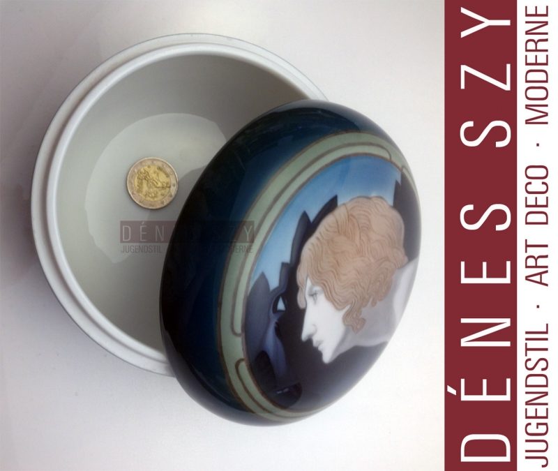 Meissener Jugendstil Porzellan XXL Deckeldose Mariane Hoest 1900