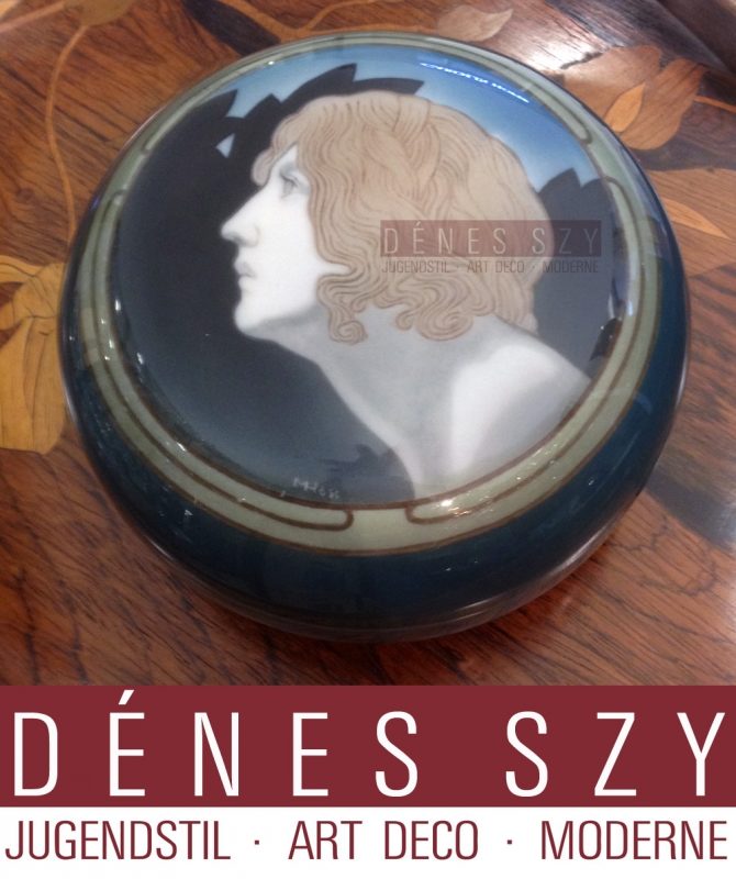 Meissener Jugendstil Porzellan XXL Deckeldose Mariane Hoest 1900