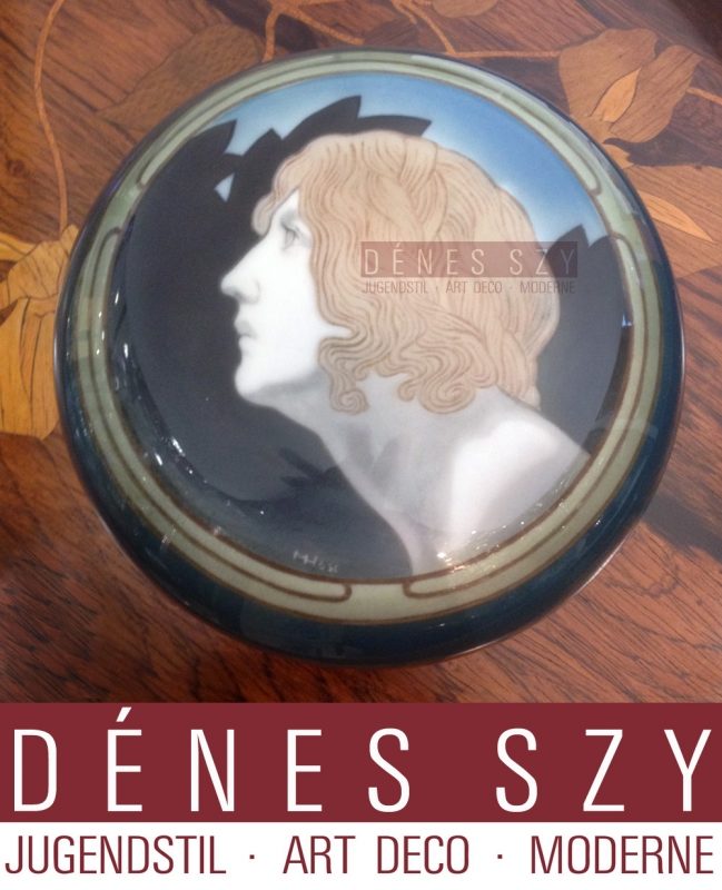 Meissener Jugendstil Porzellan XXL Deckeldose Mariane Hoest 1900