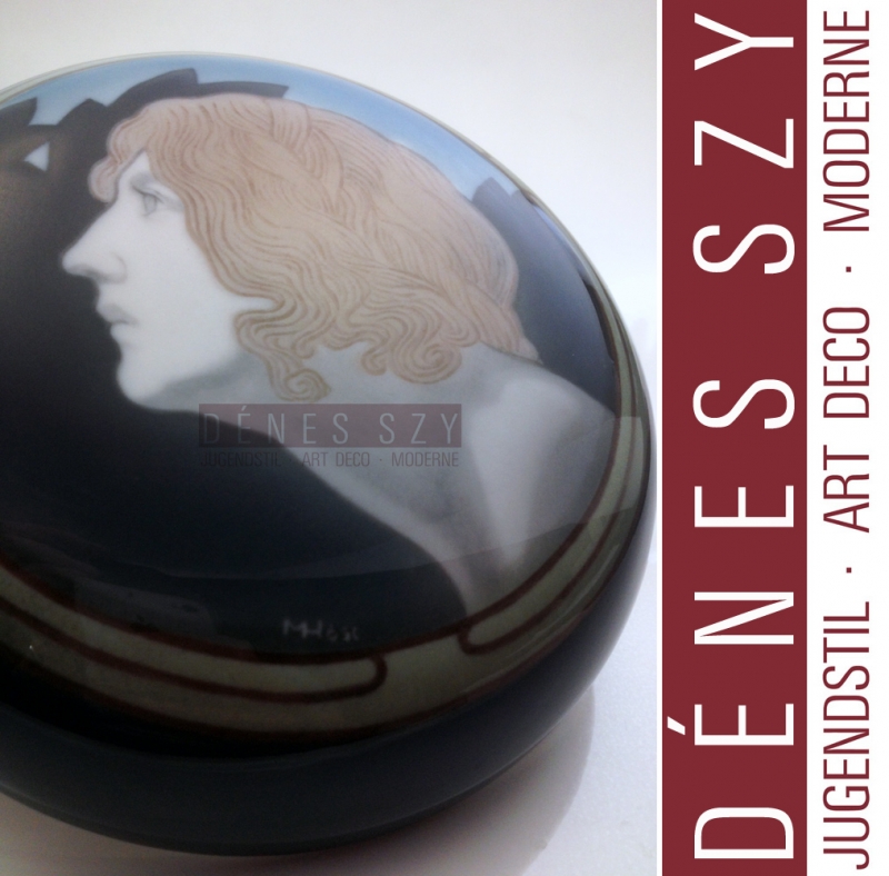 Grande scatola porcellana stile liberty di Meissen 1900 circa