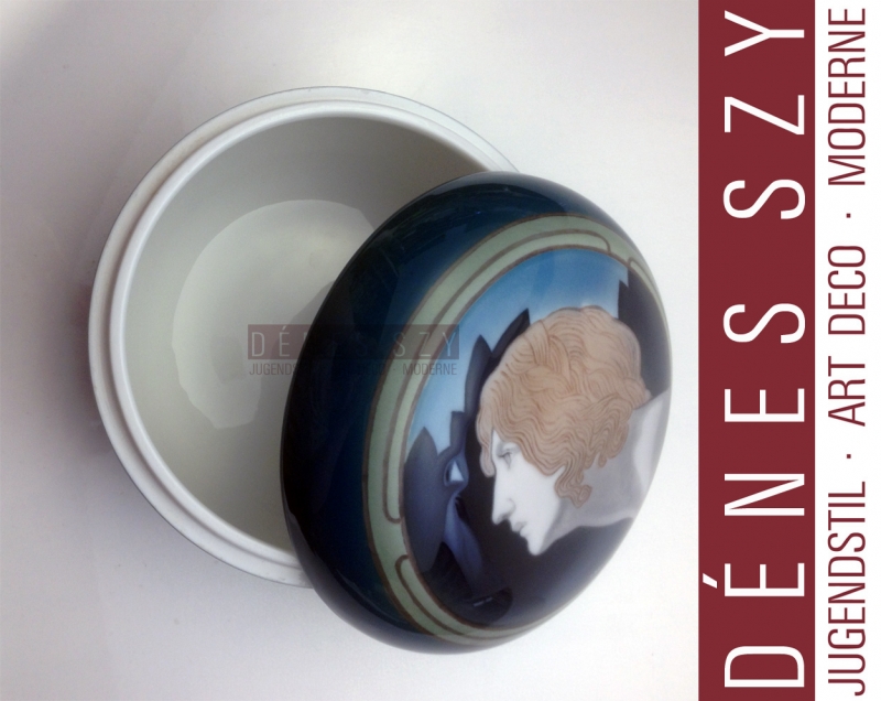 Grande scatola porcellana stile liberty di Meissen 1900 circa