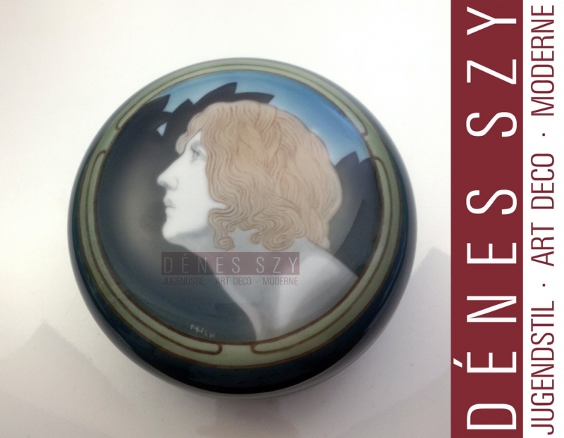 Grande scatola porcellana stile liberty di Meissen 1900 circa