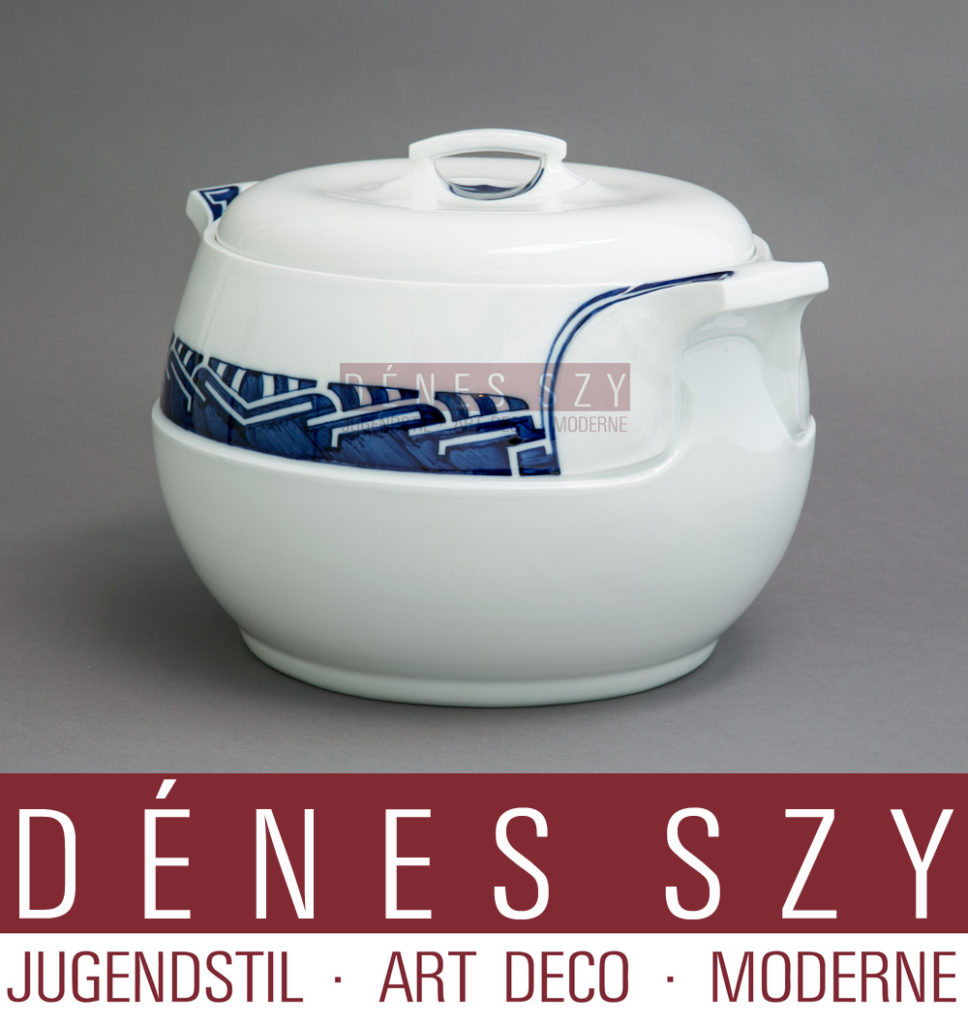 Henry van de Velde Meissen soupe en porcelaine coup de fouet cervical soupière