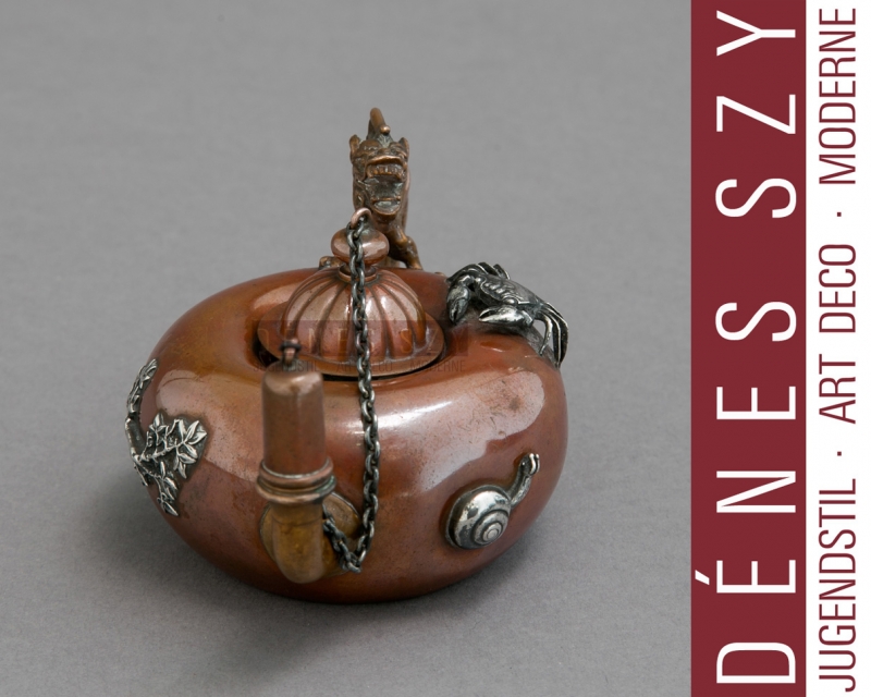 Accendisigari Gorham Silver Chinoiserie USA intorno al 1900