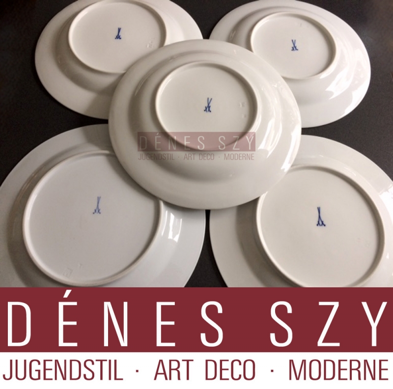 MEISSEN 1900 piatto fondo in porcellana modello frustata