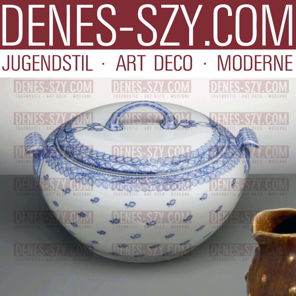 Meissener Jugendstil 1900 Deckelterrine Muster Riemerschmid