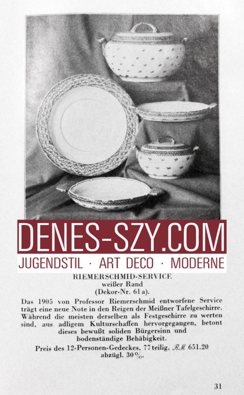 Riemerschmid Meissen 1900 German Art Nouveau porcelain soup tureen