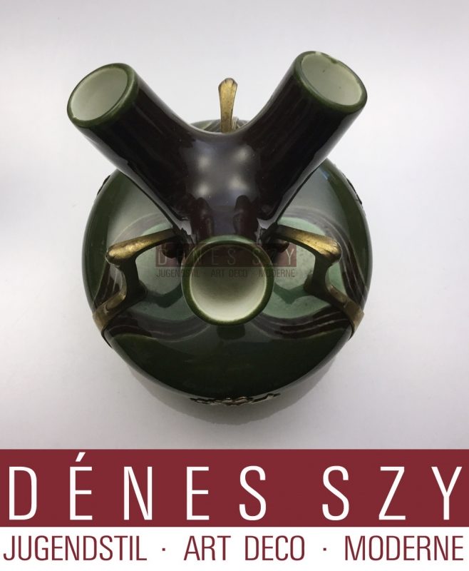 Jugendstil OSIRIS Zinn ZSOLNAY PECS Keramik Vase 520