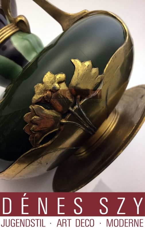 Jugendstil OSIRIS Zinn ZSOLNAY PECS Keramik Vase 520