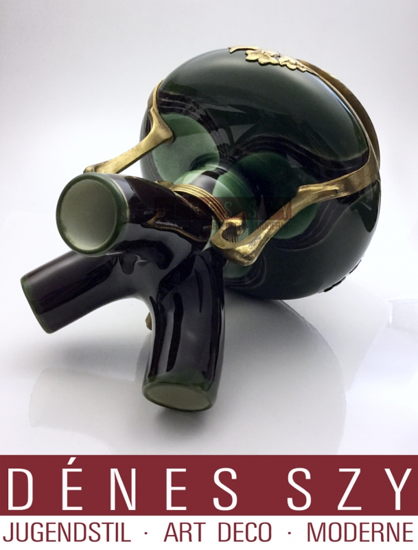 Osiris Nuremberg, German Art Nouveau vase 520 with Zsolnay ceramic