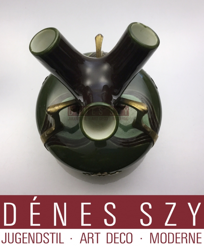 Osiris Nuremberg, German Art Nouveau vase 520 with Zsolnay ceramic