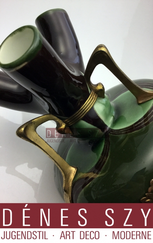Art Nouveau OSIRIS étain Zsolnay Pecs vase en céramique 520