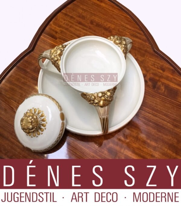 Ceres KPM Berlin Porzellan Saliere Gold-Dekor – Bild 7