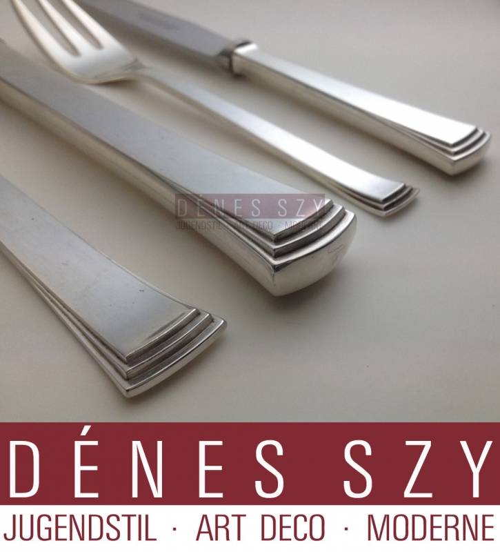 posate danese Art Deco, Design di Aage Weimar eseguito da Evald Nielsen argentieri, modello Kongo Numero 32